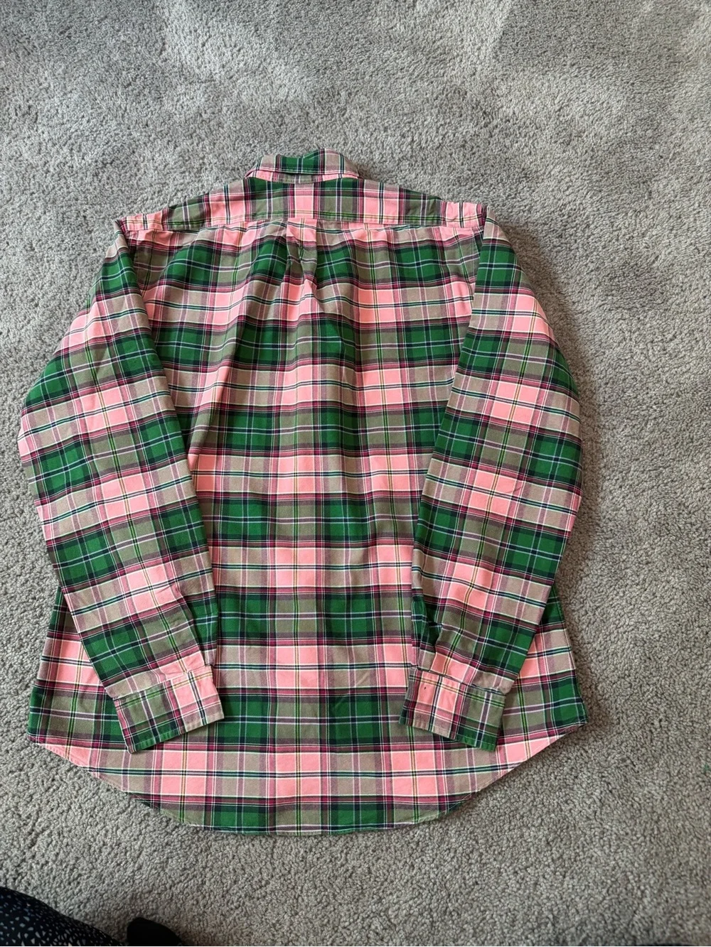 Vintage Polo by Ralph Lauren Pink & Green Plaid Button-Down Shirt - Size L